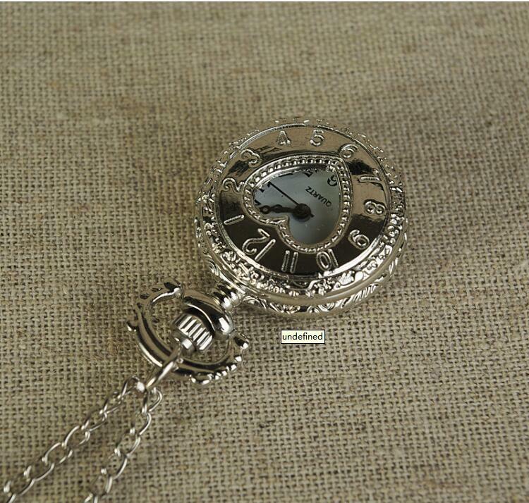 ساعة جيب صغيرة على شكل قلب ، مفرغة على الوجهين ، عصرية ، 6053
