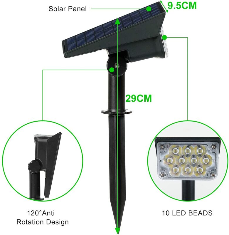 T-SUN قابل للتعديل الشمسية الأضواء الشمسية مصباح حديقة IP65 الطاقة الشمسية الضوء الأخضر ل ساحة مسار شجرة تزيين ضوء الشمس في الهواء الطلق
