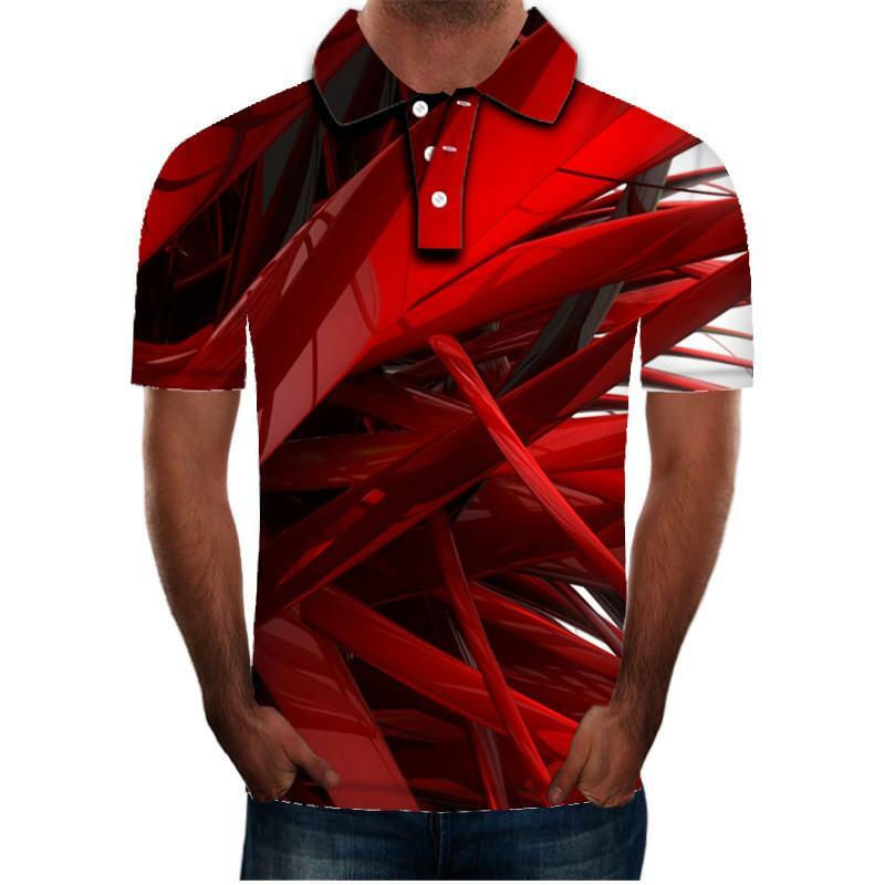 2020 جديد الرجال قميص بولو الصيف الكلاسيكية عادية الأحمر ليف مطبوعة القمم قصيرة الأكمام تي شيرت الماركات الفانيلة قميص بولو الرجال