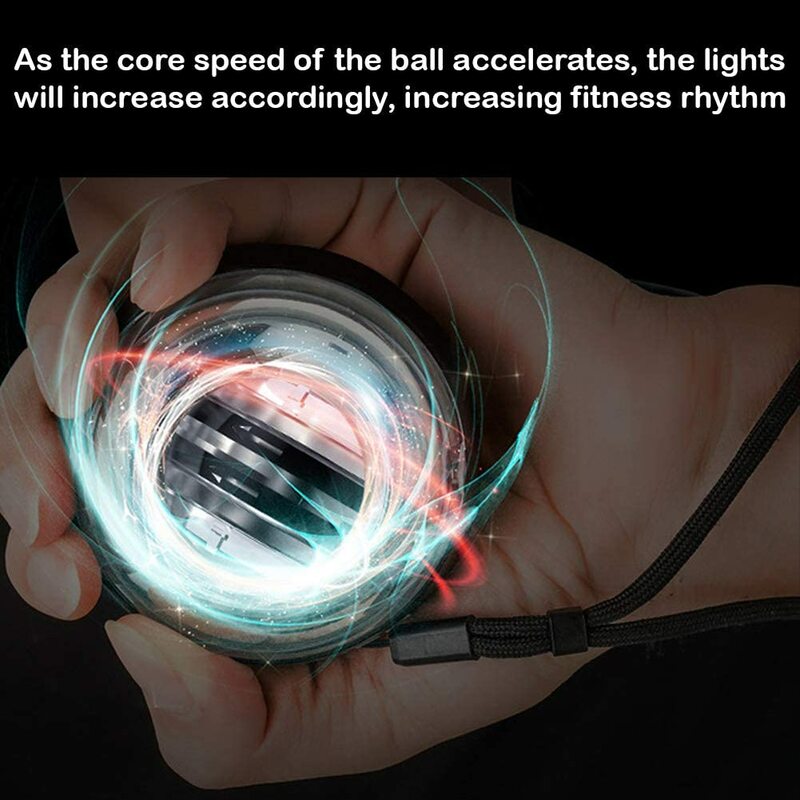 كرة معصم ذاتية التشغيل كرة جيروسكوبي كرة جيروسكوبية مع ذراع مضادة ومدرب لتقوية العضلات معدات تمارين اللياقة البدنية