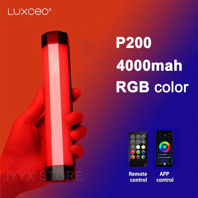 Luxecg P200 RGB LED التصوير ضوء مقاوم للماء يده أنبوب عصا الفيديو لينة الإضاءة APP التحكم عن بعد هدية الكريسماس