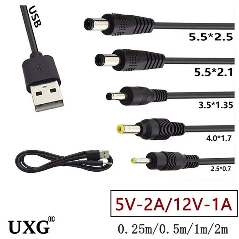 2M 1M 0.5M USB ميناء إلى 2.0*0.6 مللي متر 2.5*0.7 مللي متر 3.5*1.35 مللي متر 4.0*1.7 مللي متر 5.5*2.1 مللي متر 2.5 مللي متر x 0.7 مللي متر 5V DC برميل جاك الطاقة كابلات الموصلات