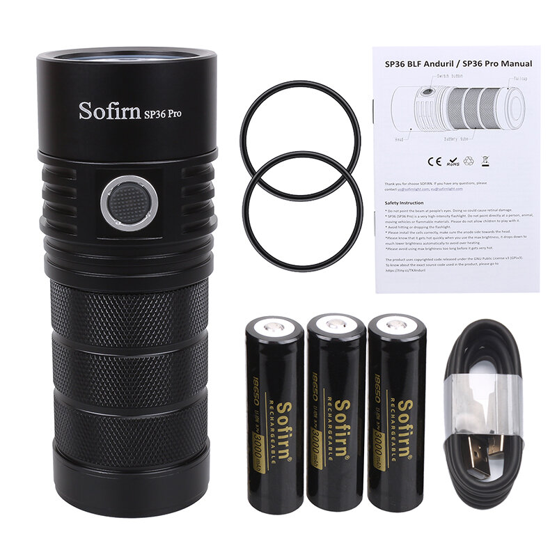 Sofirn-SP36 برو Anduril 4 * SST40 مصباح LED قوي ، USB-C قابلة للشحن ، 18650 الشعلة ، فانوس السوبر مشرق ، 8000LM