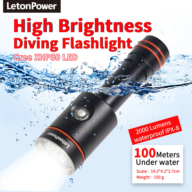 مصباح LED قوي للغوص كري 3000LM مقاوم للماء تحت الماء 50 متر الغوص مصباح الشعلة 18650 التكتيكية الغوص ضوء فلاش