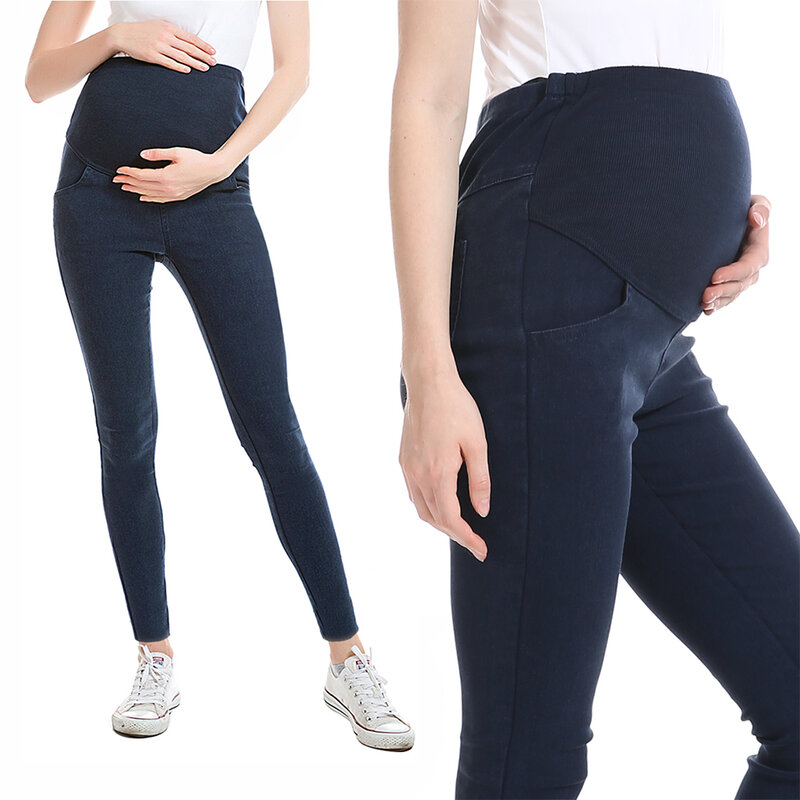 السراويل الأمومة بنطلون جينز للأمهات المرضعات للنساء الحوامل حجم كبير ملابس الحمل مرونة نحيل بنطلون جينز أكثر من بانت فام