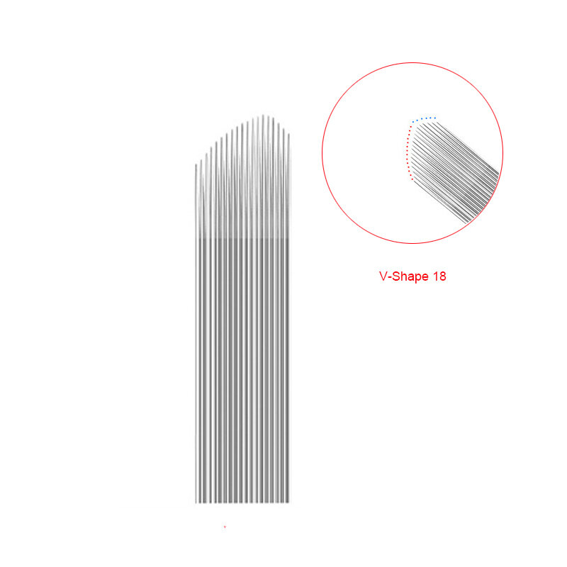 منحني التطريز الإبر سلسلة Microblading التظليل مزدوجة مسطحة ماكياج دائم واحد الثلاثي صفوف ثلاثة الأبعاد شفرات