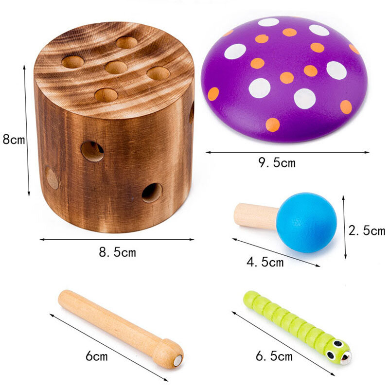 لعبة خشبية لعبة الفطر البق التقاط أداة اللون عصا ألعاب تعليمية للأطفال