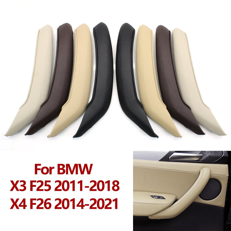 الداخلية سيارة اليسار اليمين الركاب مقبض الباب الخارجي غطاء جلد الكسوة استبدال لسيارات BMW X3 X4 F25 F26 2010-2016