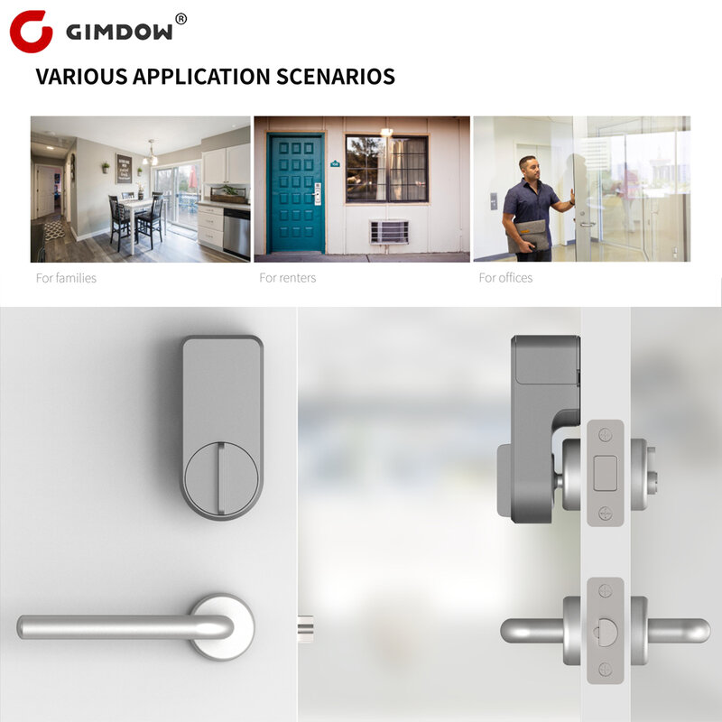 GIMDOW بلوتوث متوافق بوابة تويا الباب الذكي كلمة السر الكهربائية فندق شقة للأمن الآمن خزانة رقمية