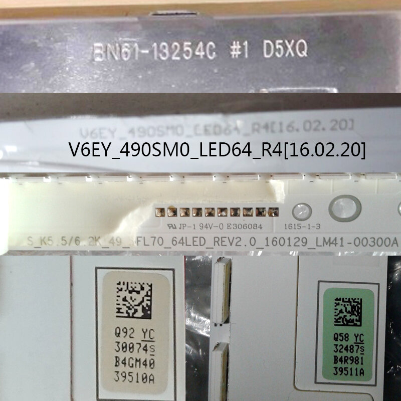 LED صفيف القضبان لسامسونج UE49M5672 UE49M5690 LED الخلفية شرائط مصفوفة LED مصابيح عدسة العصابات V6EY_490SM0_LED64_R4 LM41-00300A