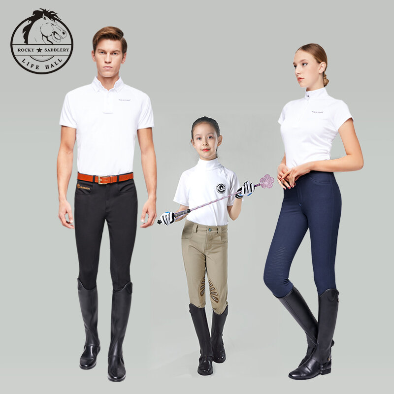 Cavassion-ملابس جلدية إلكترونية من الألياف الدقيقة للبالغين والأطفال ، نصف قطعة ، لركوب الخيل ، للنساء والرجال