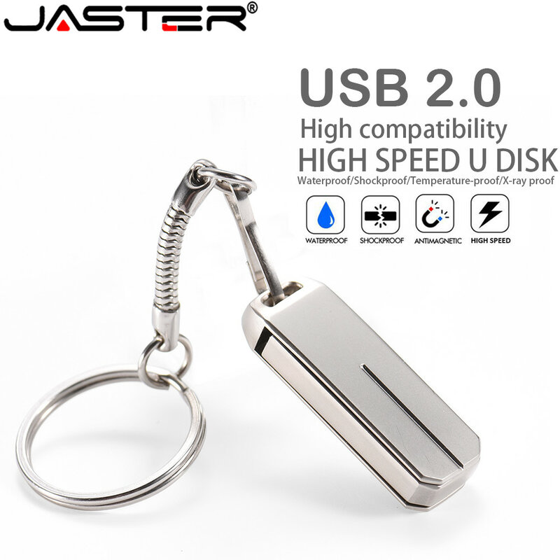 الفولاذ المقاوم للصدأ العلامة التجارية الجديدة جاستر محرك فلاش USB 64 جيجابايت 32 جيجابايت القلم محرك 16 جيجابايت بندريف مقاوم للماء الفضة ذاكرة عصا الأعمال هدية