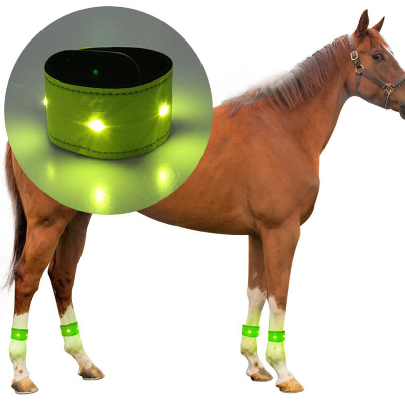 حزام ضوء LED لحماية أرجل الحصان ، معدات مضيئة ، حزام كاحل عاكس للساق ، المشي الليلي