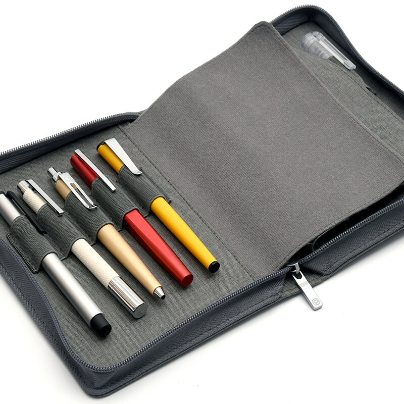 جديد KACO القلم حقيبة التخزين المحمولة سستة حقيبة أقلام رصاص القلم مقاوم للماء قماش أسود رمادي لمدة 10 أقلام 20 أقلام