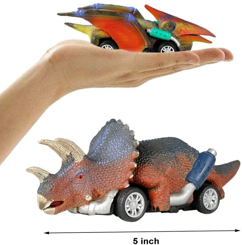 لعبة على شكل ديناصور التراجع السيارات ، 6 نمط اللعب للبنين والأطفال الصغار ، ألعاب للأولاد سن 3 وما فوق ، التراجع سيارات لعبة ، لعبة ديناصور مع T-Rex