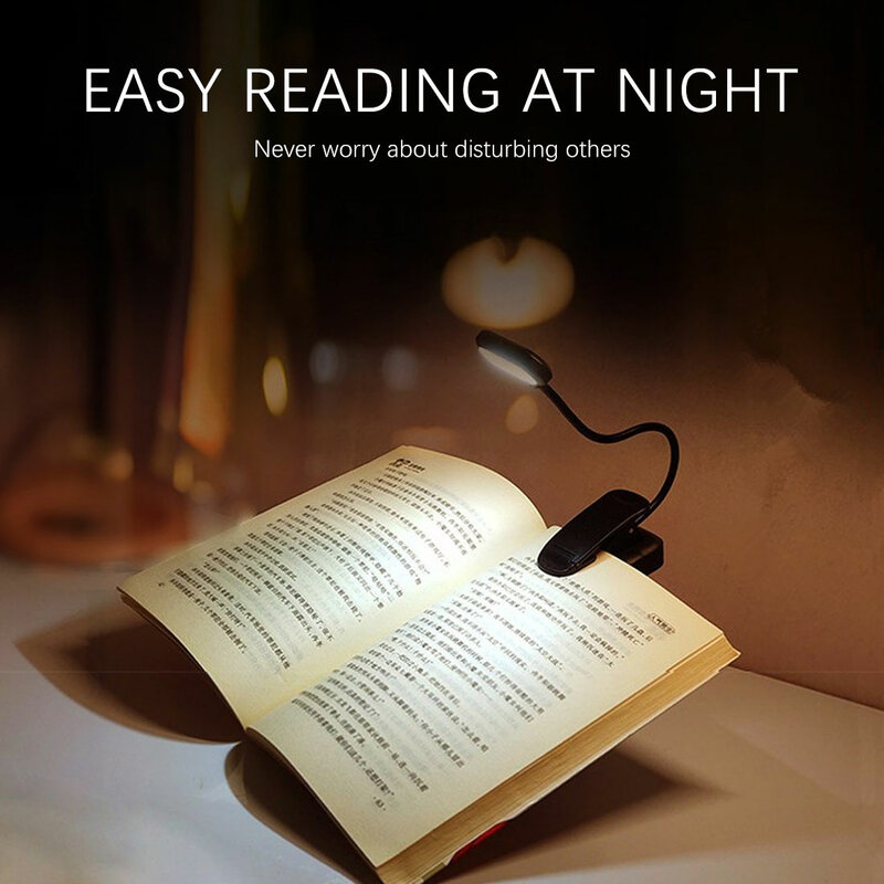 LED العين حماية كتاب ليلة ضوء قابل للتعديل مشبك صغير على مكتب مذاكرة بطارية مصباح بالطاقة مرنة للسفر نوم القراءة