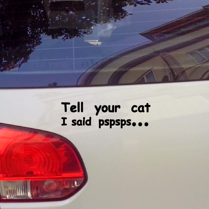 مضحك النص اقول القط الخاص بك قلت PSPSPS الفينيل تعكس ملصق سيارة مائي و شارات الفينيل دراجة نارية 20 سنتيمتر x 6 سنتيمتر