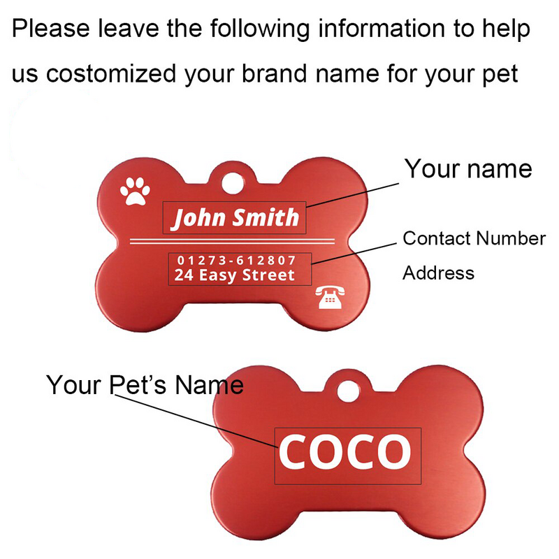 علامات العنوان الشخصية للكلاب ، ملصقات تحديد الحيوانات الأليفة ، علامة الكلب المحفورة ، طوق الكلب للقطط ، علامة اسم الكلب
