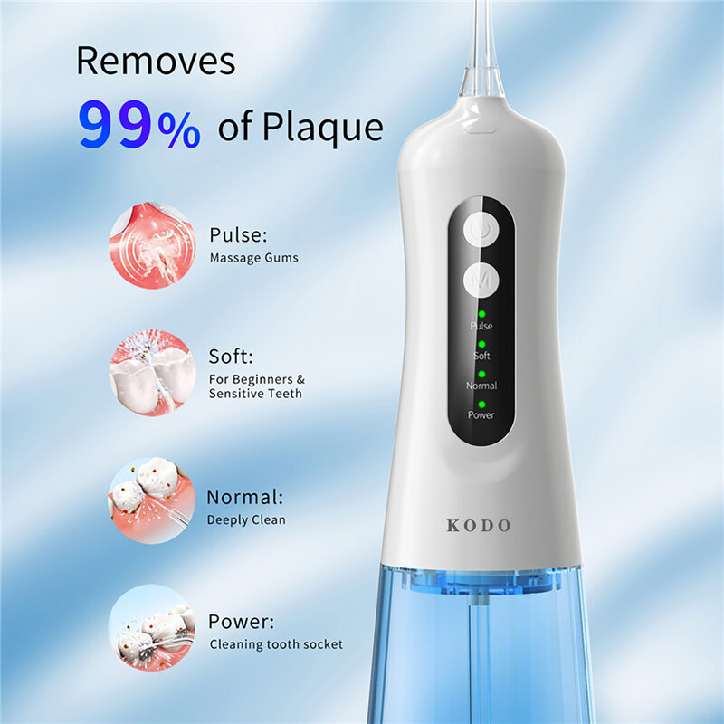 كودو عن طريق الفم الري للأسنان جهاز تنظيف الأسنان بالماء USB قابلة للشحن المحمولة نفاثة مياه للأسنان 300 مللي الري الأسنان الخيط
