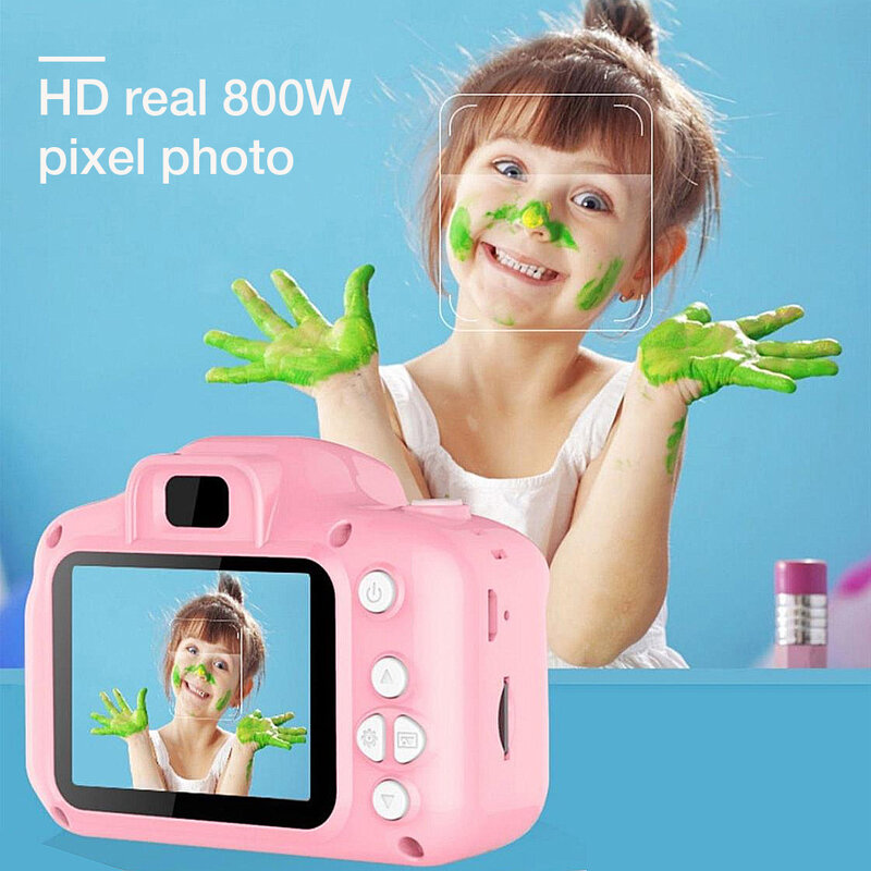 كاميرا صغيرة كرتونية شاشة 2 بوصة عالية الدقة ألعاب تعليمية للأطفال كاميرا فيديو محمولة كاميرا رقمية كاميرا SLR للأطفال