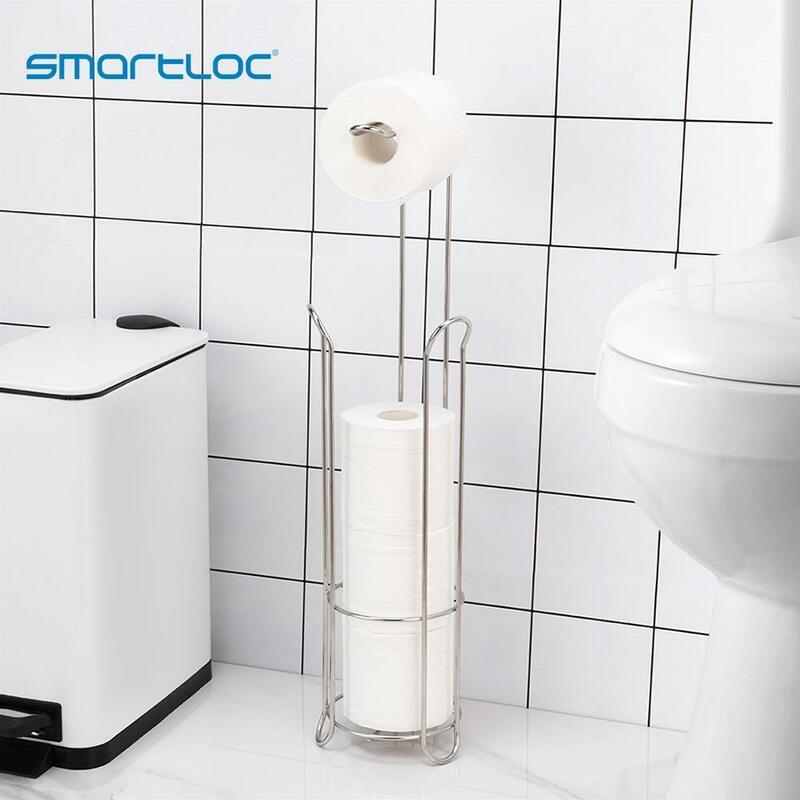 Smartloc الحديد حامل كبير حامل ورق المرحاض بكرة مناديل رف الحمام تخزين الحاويات حمام اكسسوارات منظم مطبخ