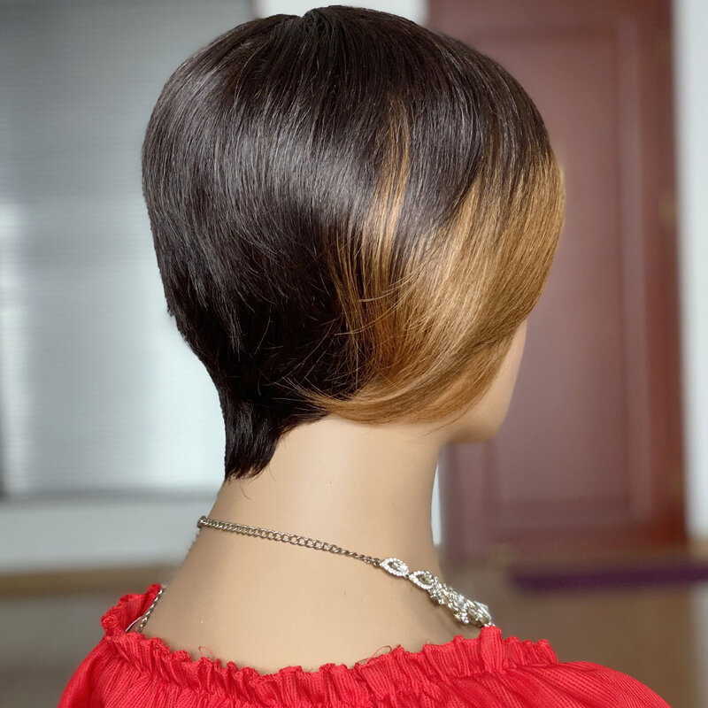 Yepei Hair-شعر مستعار برازيلي طبيعي ، قص عابث ، شعر ريمي ، قص قصير ، P2/30 لون ، شعر مستعار كامل ، شعر نسائي