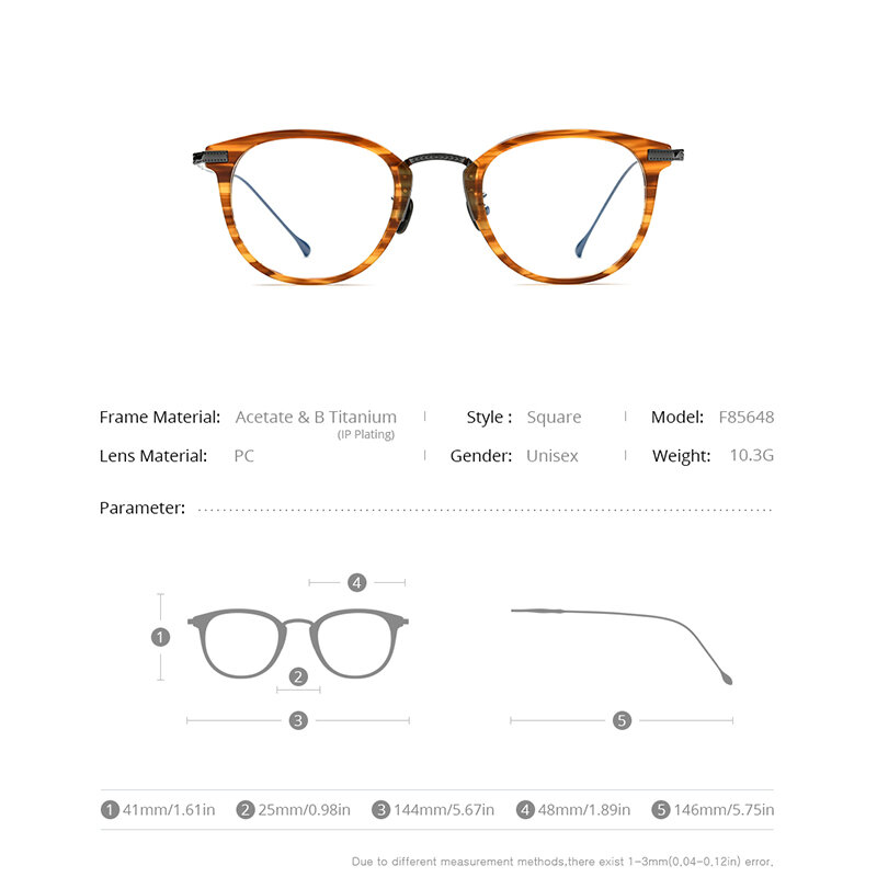 FONEX إطار نظارات Acetate التيتانيوم للرجال جديد مربع نظارات بصرية للنساء نظارات بصرية F85648