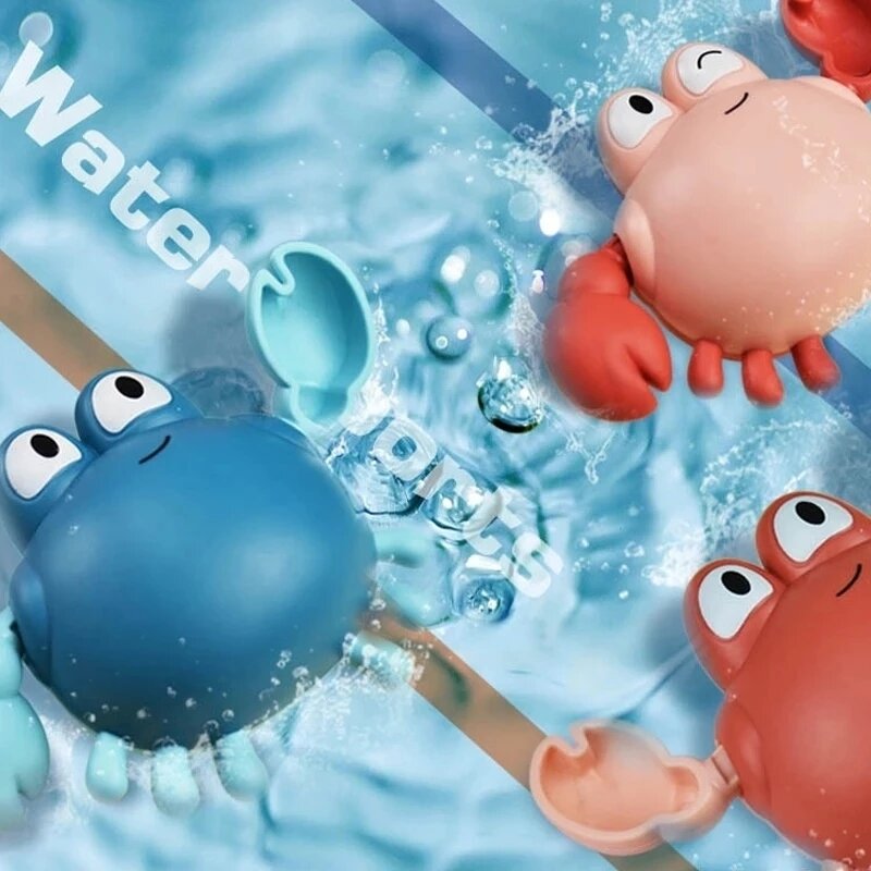 حمام الطفل اللعب الاستحمام البط الكرتون الحيوان الحوت Crab السباحة الكلاسيكية سلسلة عقارب الساعة لعبة الماء للأطفال الرضع 0 24 أشهر