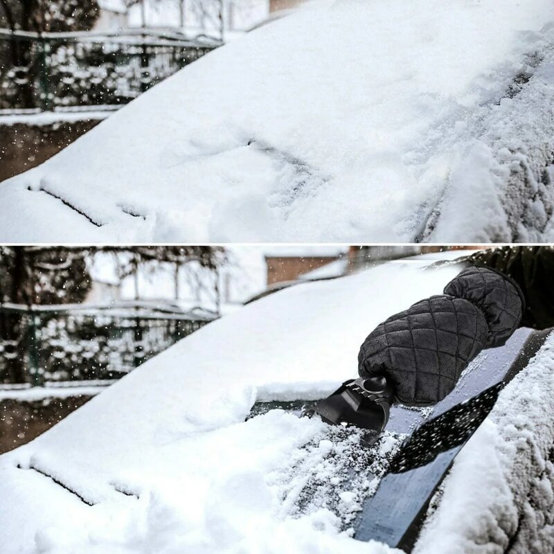 3 قطعة مكشطة ثلج ميت مع فرشاة ثلج ل زجاج سيارة نافذة مجرفة الثلج و مقاوم للماء الثلوج مزيل قفاز الشتاء أداة
