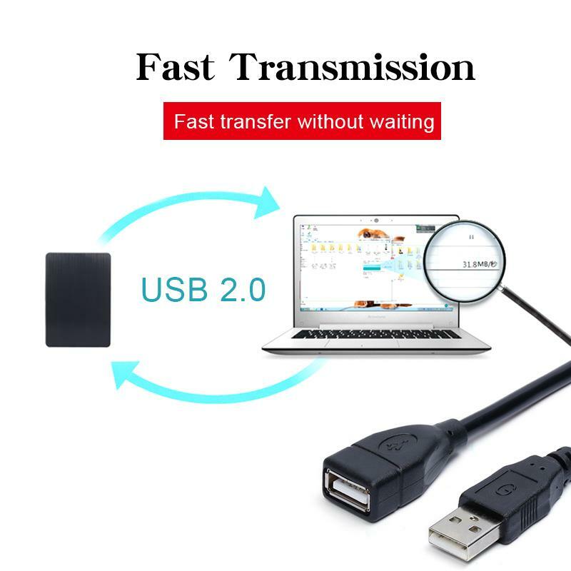 USB 2.0 ملحق تمديد كابلات كابل 0.6 متر/1 متر/1.5 متر السلكية نقل البيانات خط فائقة السرعة عرض العارض كابل تمديد البيانات
