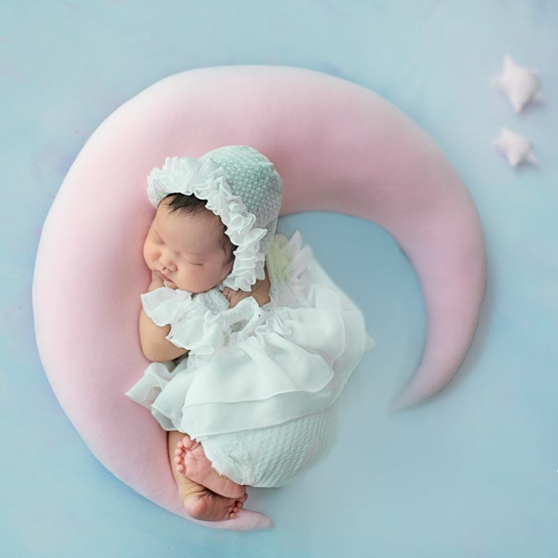 الطفل قبعة Posing الفول القمر وسادة نجوم مجموعة الرضع صور اطلاق النار الملحقات الوليد التصوير الدعائم