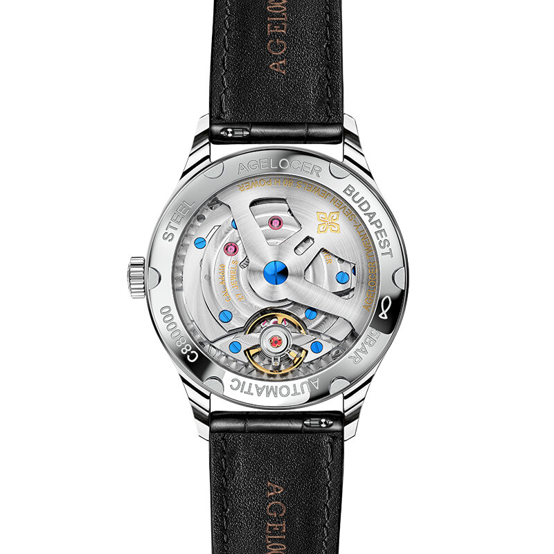 ساعة تقويم كبيرة رسمية للرجال من AGELOCER-Vogue ، ساعة ميكانيكية أوتوماتيكية ، أصلية ، هدية عيد ميلاد