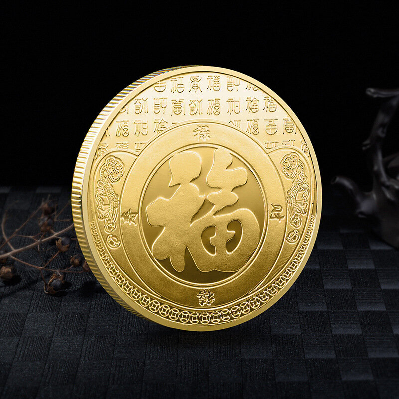 السنة الجديدة الملونة النمر التنين العملات الصينية تحصيل الفضة عملة تذكارية شارات تذكارية فنغ شوي 2022