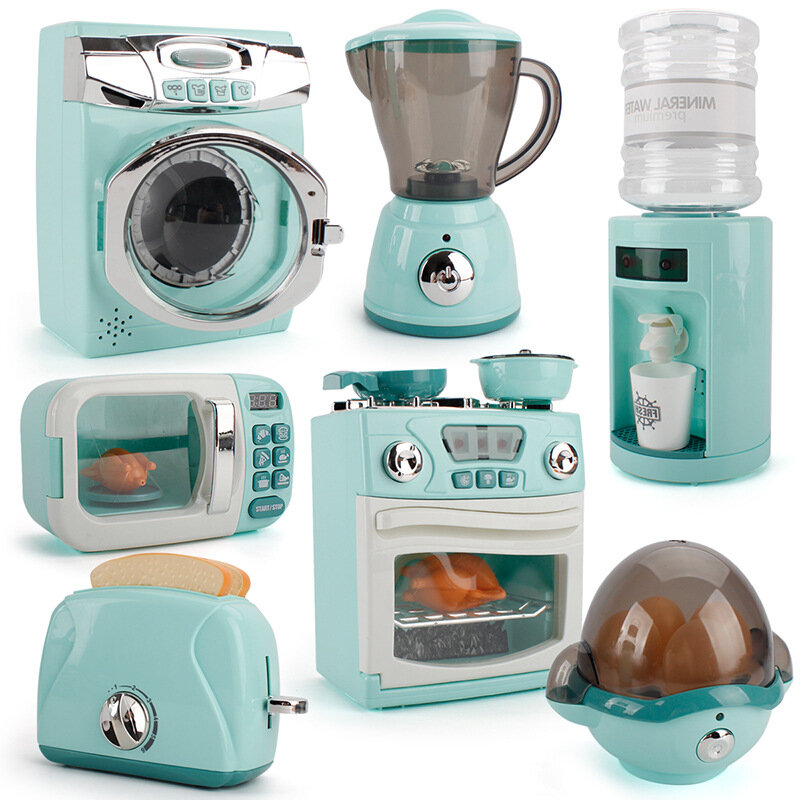 Micromachines المطبخ اللعب المنزلية الأجهزة الكهربائية آلة غسيل صغيرة البيض باخرة آلة المياه فرن خبيز