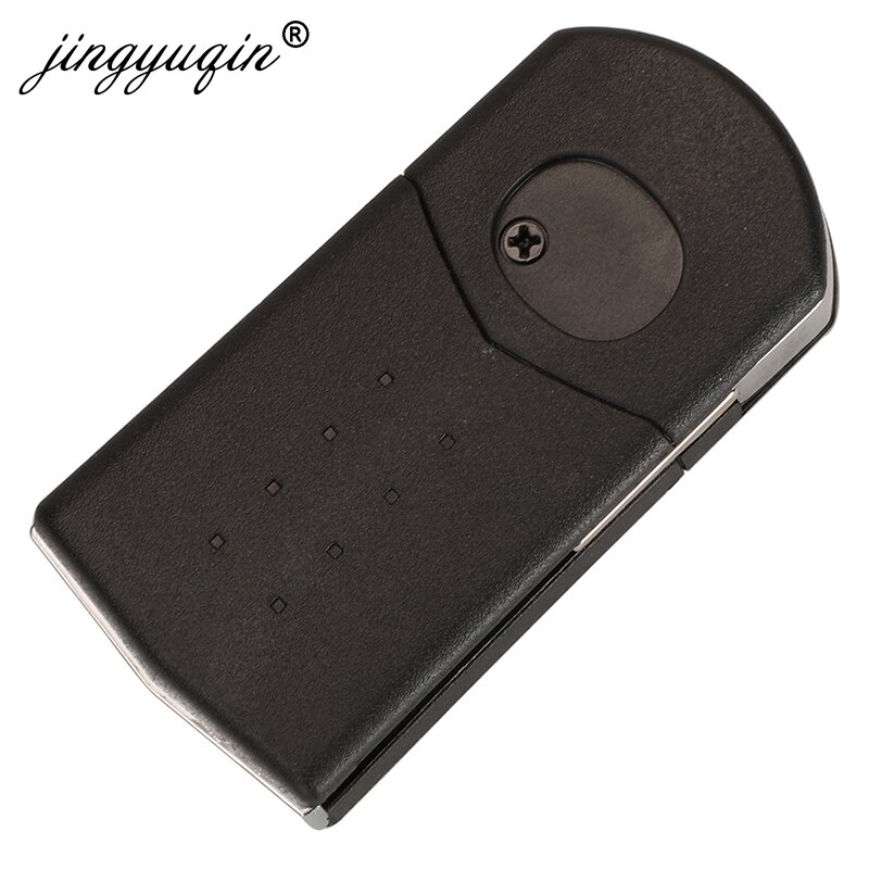 Jingyuqin 2/3 زر البعيد مفتاح علبة مفتاح تشغيل السيارة الإلكتروني للطي الوجه لمازدا 2 3 5 6 CX-7 / CX-9 / MX-5 مع قطع شفرة استبدال