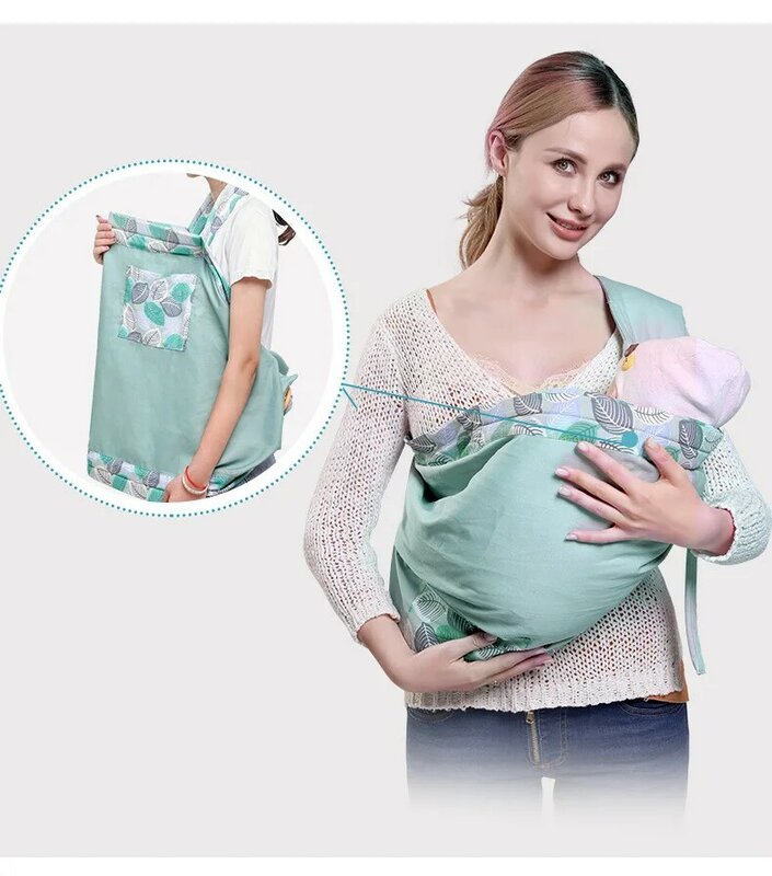 حامل ولفة للأطفال حديثي الولادة حبال الاستخدام المزدوج غطاء التمريض الرضع الناقل شبكة النسيج الرضاعة الطبيعية ناقلات تصل إلى 130 رطل