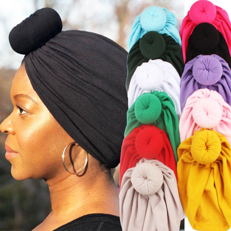 السيدات عمامة بونيه Soild اللون قطنية عالية الجودة عقدة الحجاب الداخلي قبعات الأفريقية تويست حك أشرطة رأس المرأة الهند قبعة الحجاب