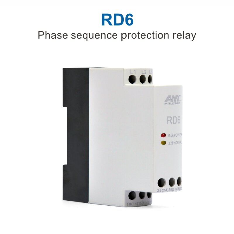 RD6 مؤشر حالة LED تغطي الجهد 200-500 فولت التيار المتناوب 3 ثلاث مراحل تسلسل فشل حماية التتابع