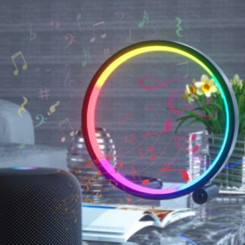 LED ليلة ضوء RGB الجدول مصباح الموسيقى إيقاع مصباح لتهيئة الجو التحكم عن بعد يعتم لعبة سطح المكتب غرفة نوم بار البث المباشر