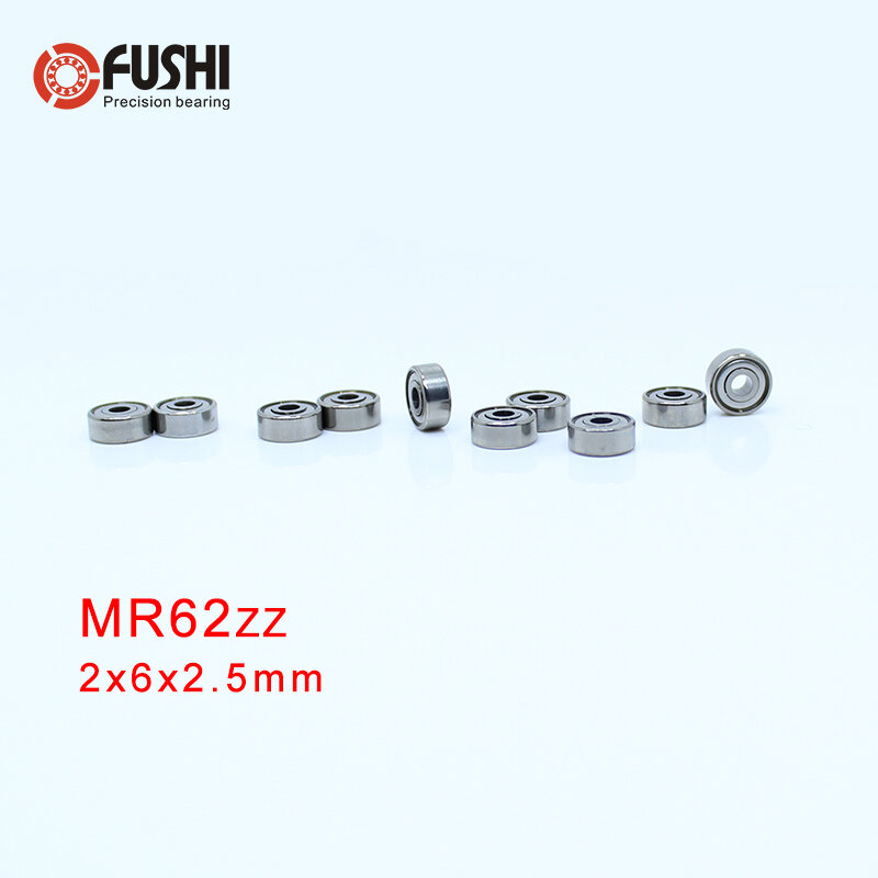 MR62ZZ تحمل 2*6*2.5mm ABEC-5 10 قطعة مصغرة MR62 ZZ الكرات الكروم الصلب جودة R-620 W52
