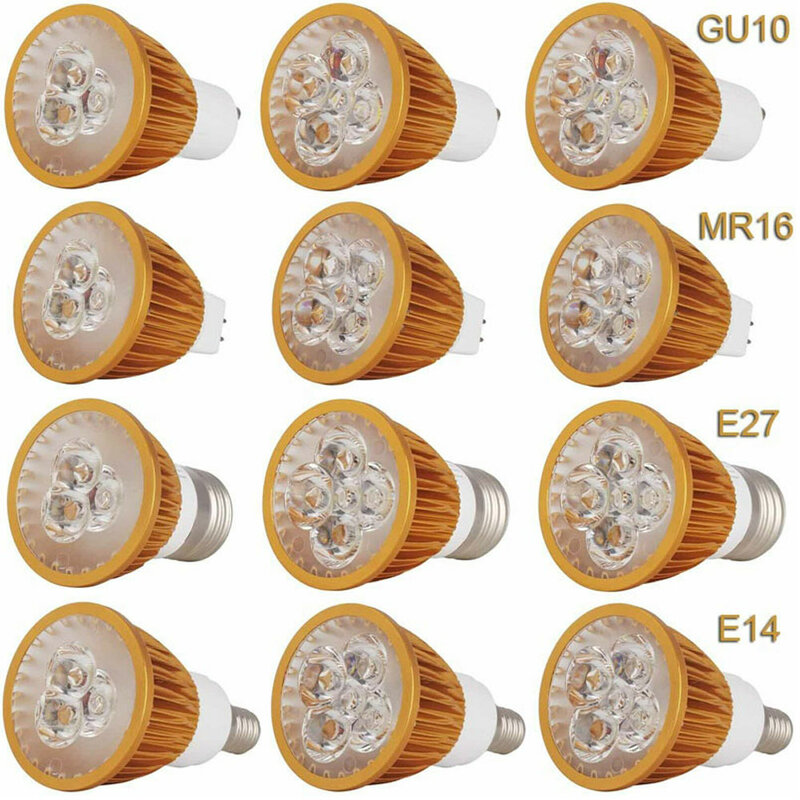 10 قطعة/الوحدة عكس الضوء LED الأضواء لمبة GU10 E27 E14 B22 E12 LED بقعة ضوء مصباح MR16 DC 12V 220V 110V 9W 12W 15W مصباح