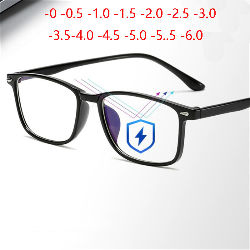 نظارات قصر النظر للجنسين ، عصرية ، مغطاة باللون الأزرق ، 0 -1 -1.5 -2 -2.5 -3 -3.5 -4 -4.5 -5 -5.5 -6.0