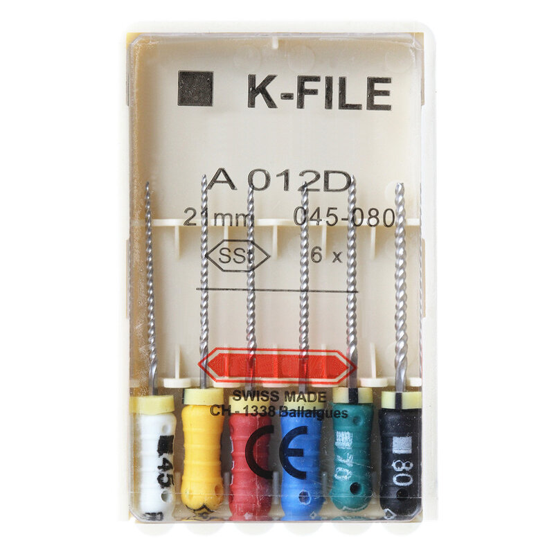 K-FLE ملف ملف لقناة الجذر ، استخدام اليد ، اللبية إصبع مفرشة ، أدوات مختبر طب الأسنان ، 21 مللي متر ، 25 مللي متر ، 31 مللي متر ، 1 Pack
