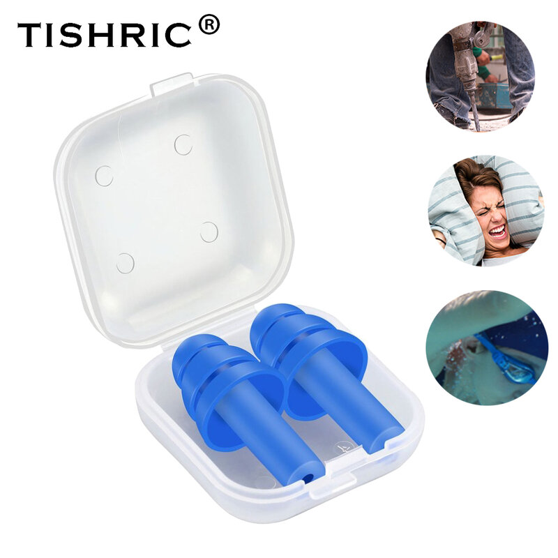 TISHRIC-سدادات سيليكون مضادة للماء للسباحة ، وإلغاء الضوضاء ، وحماية السمع ، ومكافحة الضوضاء ، والرياضة المائية ، 1 زوج