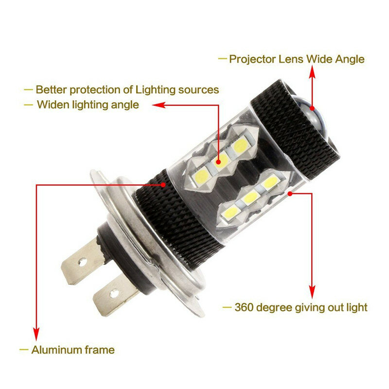 سيارة LED الضباب مصباح إضاءة ، السيارات القيادة تشغيل مصباح ، الأبيض ، 6000K ، H11 ، HB4 ، 9006 ، HB3 ، 9005 ، H10 ، H8 ، H16 ، H9 ، 12000LM ، 12 فولت ، 2 قطعة