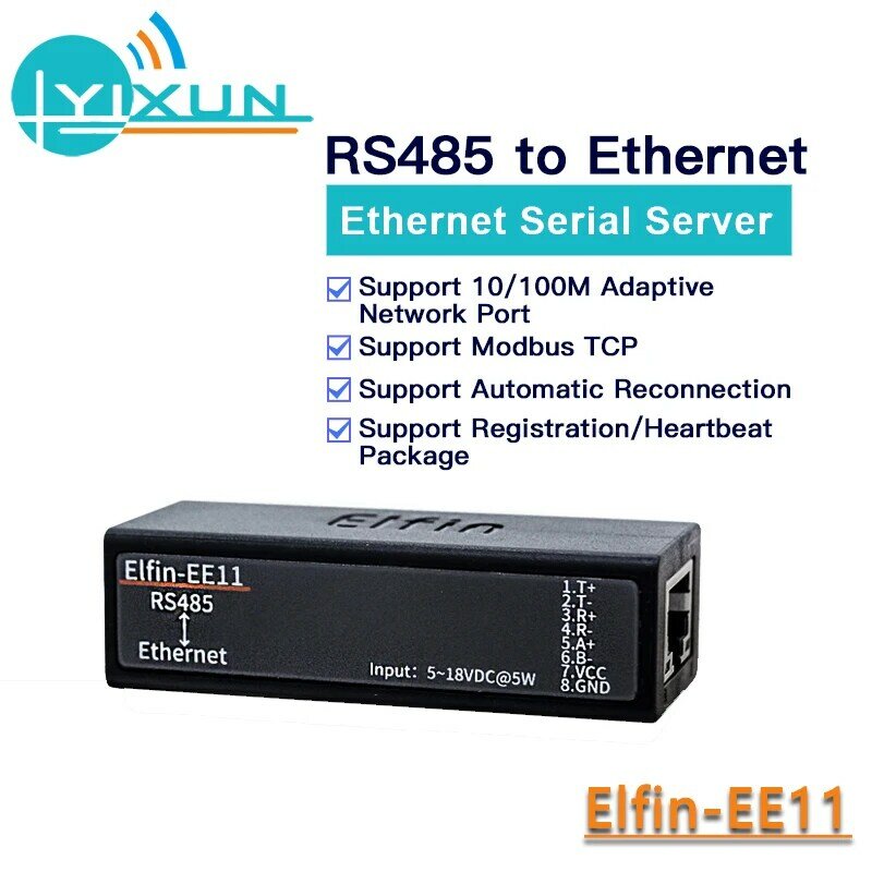 المنفذ التسلسلي RS485 لتحويل وحدة إيثرنت مع خادم الويب جزءا لا يتجزأ من HF Elfin-EE11 دعم Modbus TCP