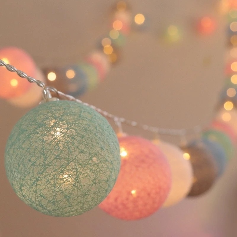 40LED القطن الكرة جارلاند سلسلة أضواء عيد الميلاد الجنية الإضاءة سلاسل للخارجية عطلة الزفاف عيد الميلاد زينة لحفلات المنازل