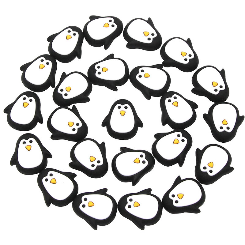 10 قطعة البطريق الخرز هوة المعلقات اكسسوارات سلسلة BPA الحرة مضغ التسنين لينة مقعد حمام للأطفال الغذاء الصف