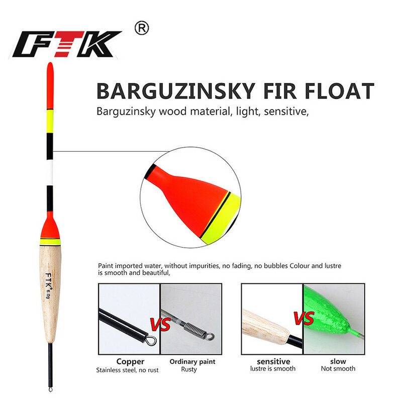 FTK Barguzinsky التنوب ضوء على الظلام 5 قطعة/الوحدة الصيد تعويم طول 19-23 سنتيمتر تعويم الوزن 2 جرام-6 جرام لصيد سمك الشبوط