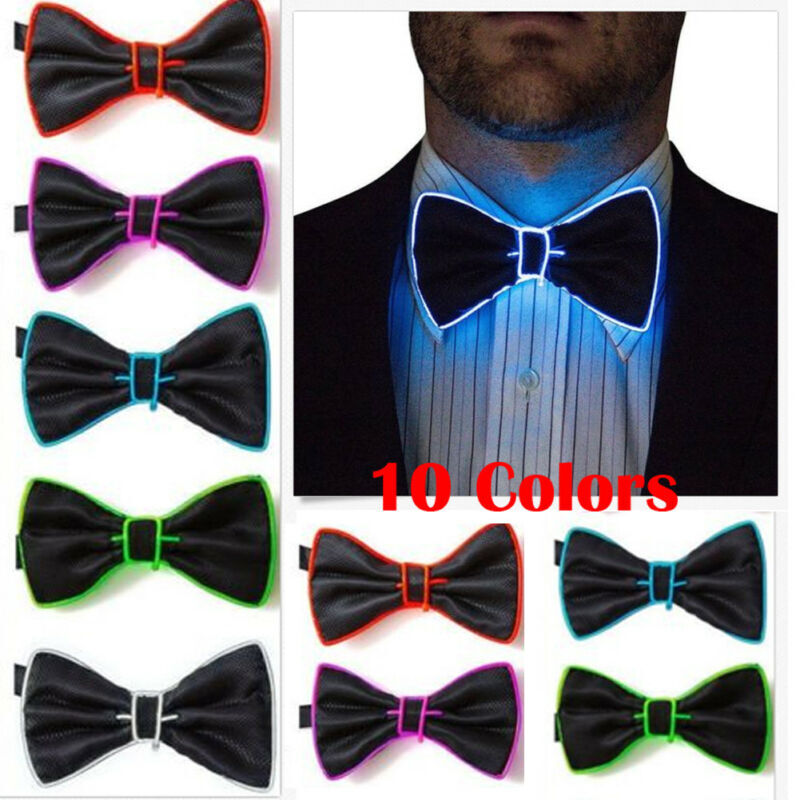 LED تضيء رجل ربطة العنق ربطة العنق مضيئة وامض لحفلات الرقص عيد الميلاد مساء الطرف الديكور